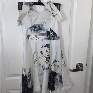 A formal floral dress.